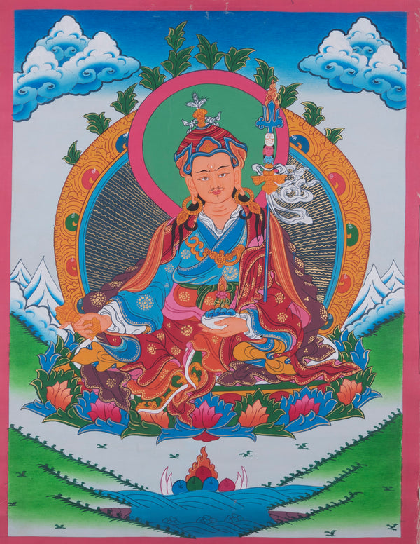 Guru Rinpoche Tibetan Thangka | Mentor For Meditation Practice